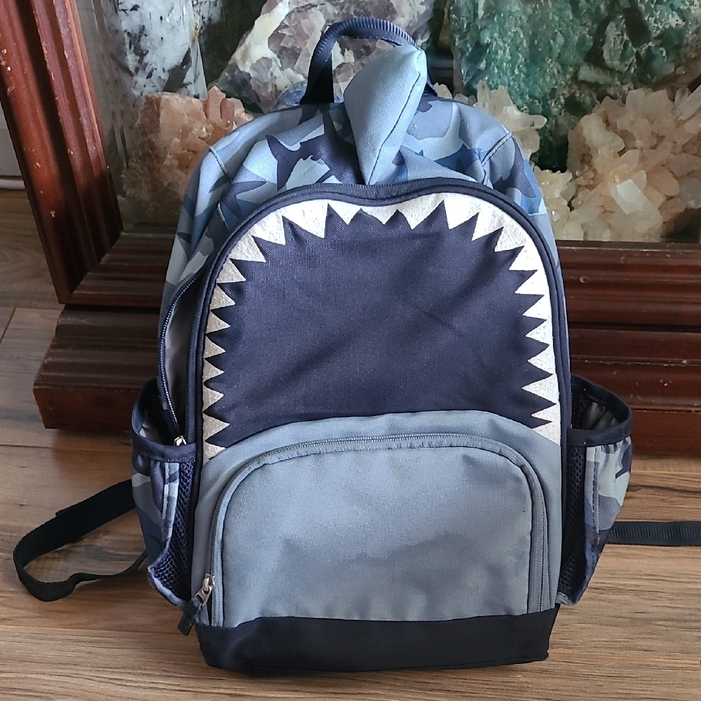 Pottery Barn Kids Blue and Gray Shark Backpack